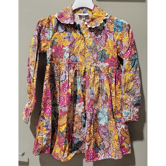 Kika Vargas Women's Size XXS Anemone Multi Bright Color Print Mini Shirt Dress - Picture 2 of 9